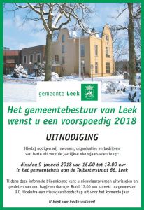 Uitnodiging nieuwjaarsreceptie