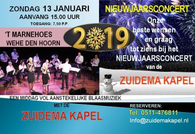 Nieuwjaarsconcert Zuidema Kapel 2019 