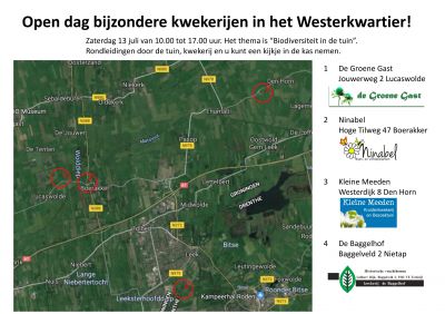 Kaart kwekerijen open dag 13 juli