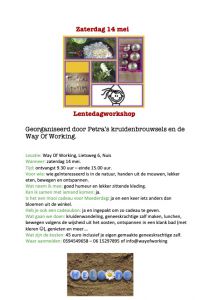 Zaterdag 14 mei workshop