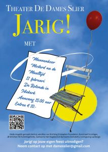 A3 affiche jarig 11 februari moster na de maaltijd