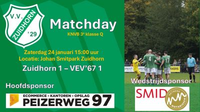 Matchday zuidhorn 24 jan vev