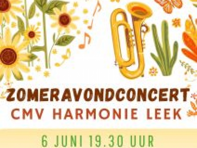 Zomerhits klinken tijdens Zomeravondconcert Harmonie Leek